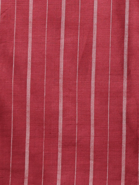 Burgundy checks handloom tussar silk saree