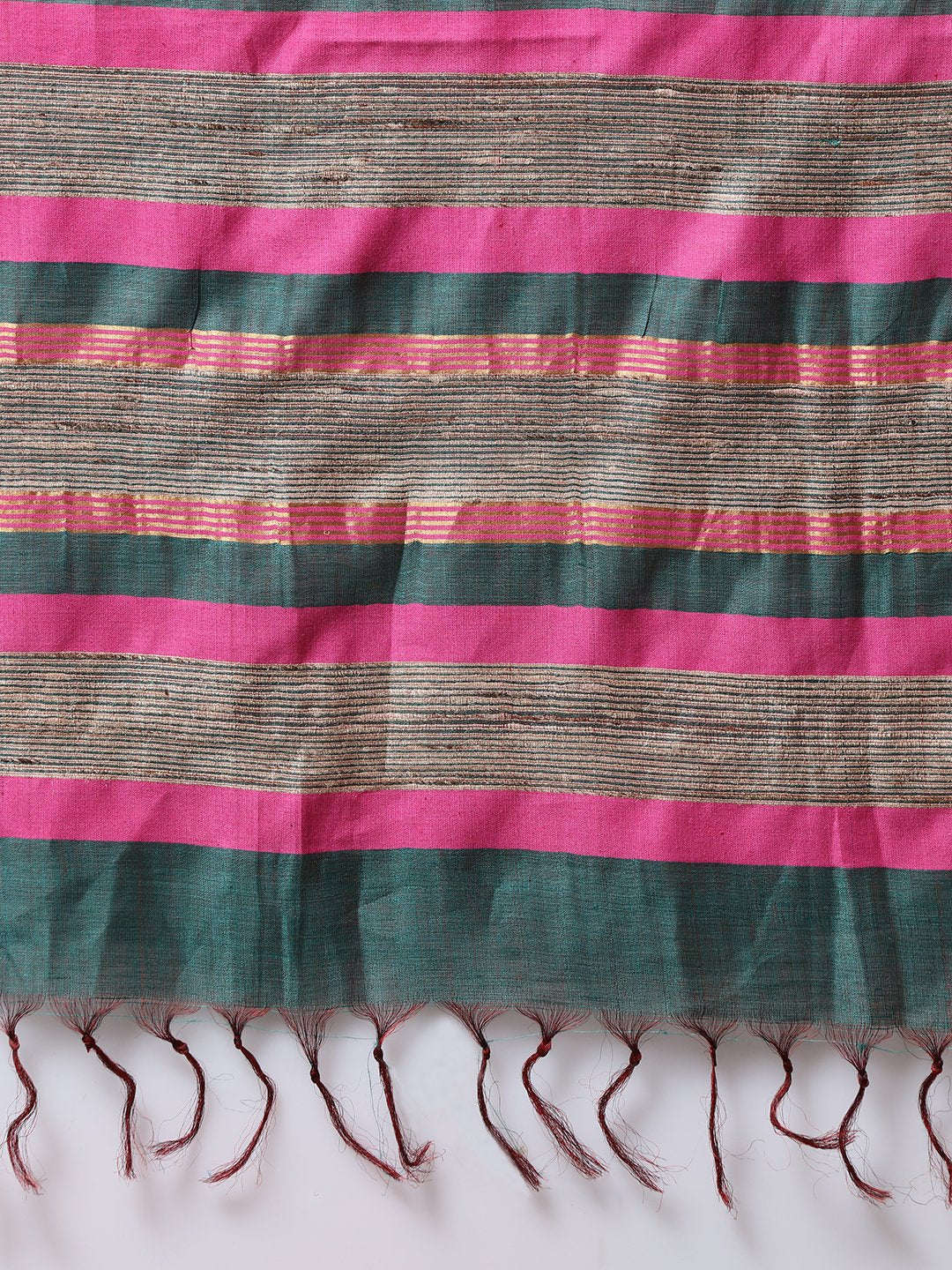 Green grey handloom tussar silk saree