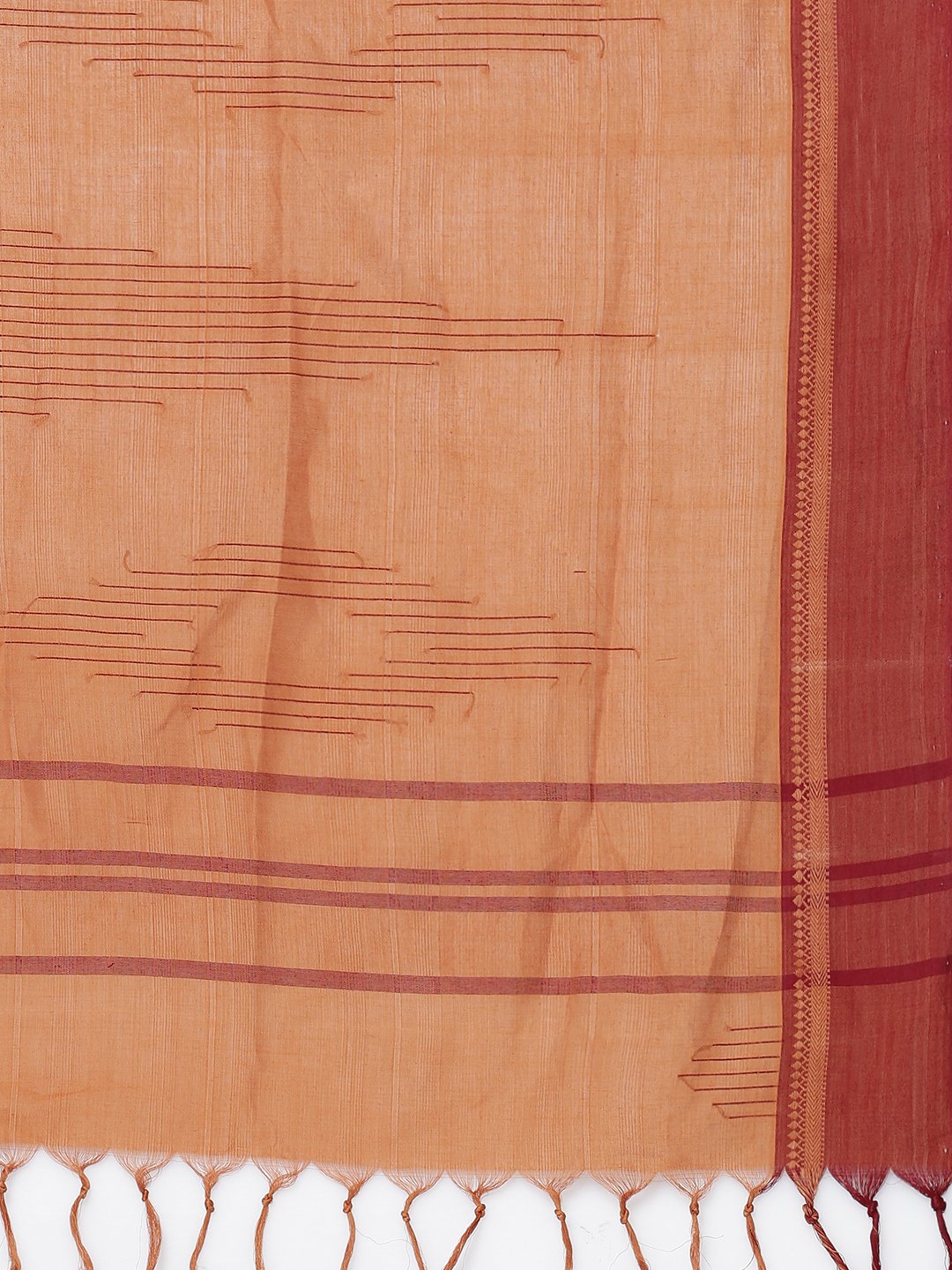 Brick red mangalgiri cotton saree