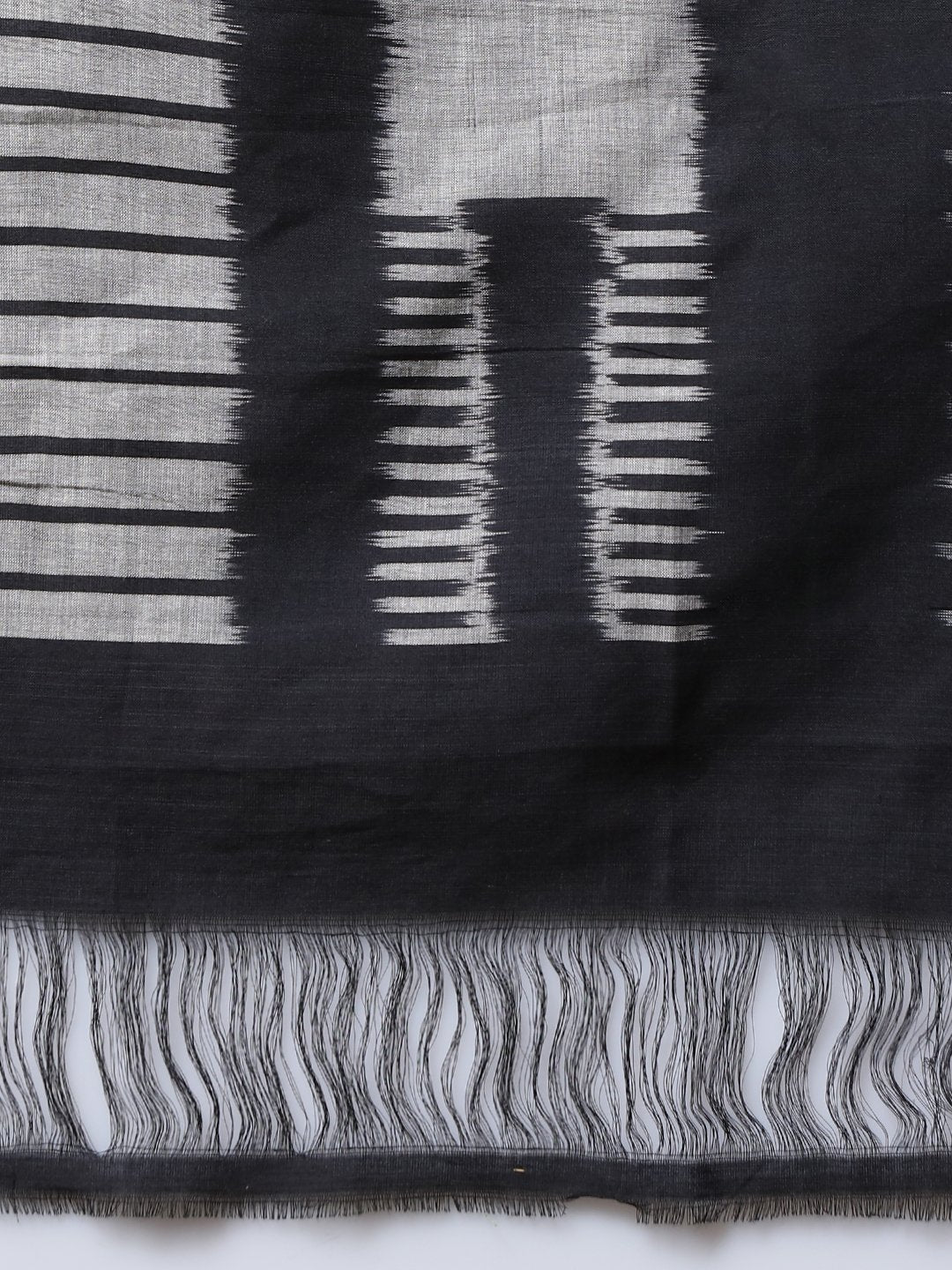 Pochampally ikat black handloom cotton saree