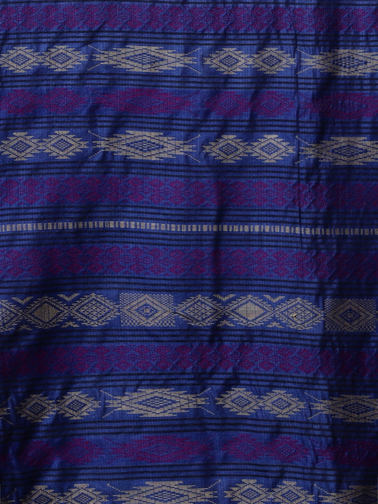 Blue bengal handloom cotton silk saree