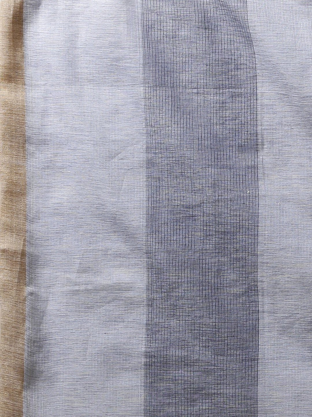Blue white checks handloom cotton silk saree