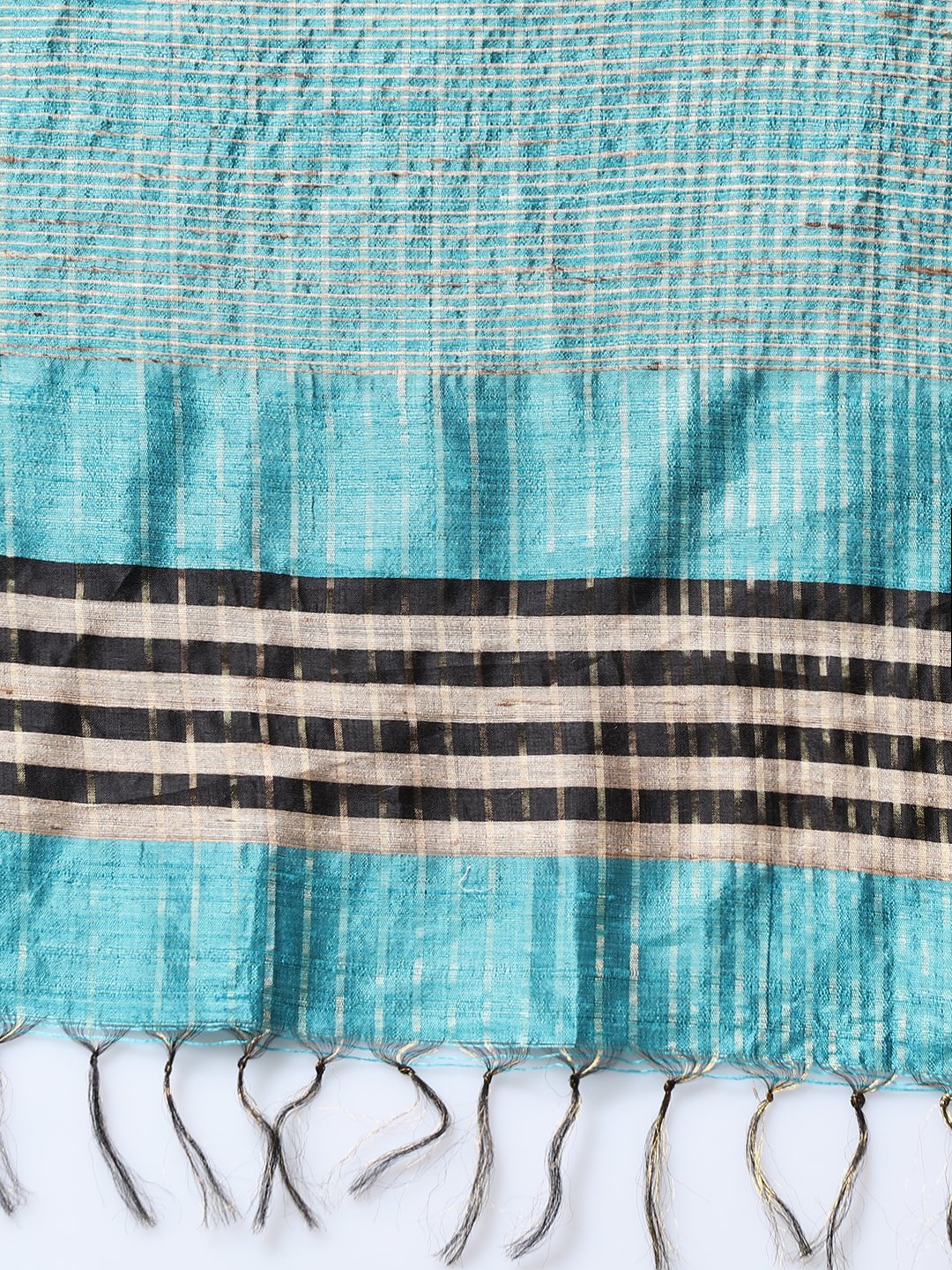Blue handloom tussar silk saree