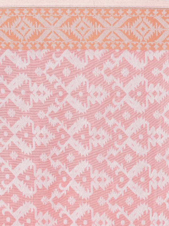 Pink jamdani soft cotton saree