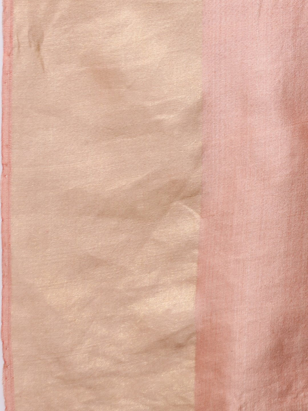 Handloom light orange tussar silk saree