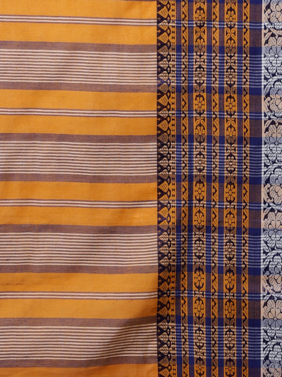Orange handloom cotton bengal saree