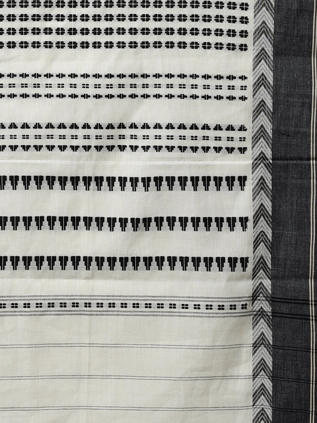 Off white cotton handloom saree