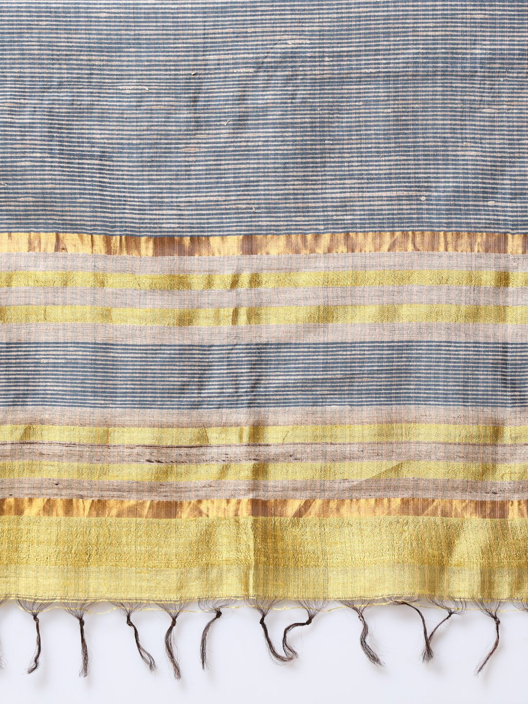 Light golden handloom tussar silk saree