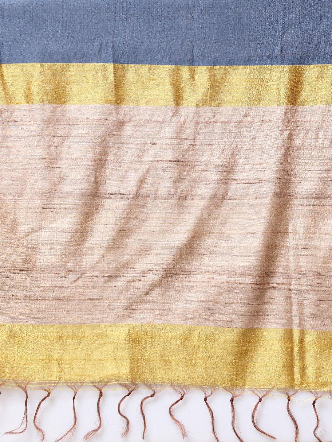 Golden yellow handloom tussar silk saree
