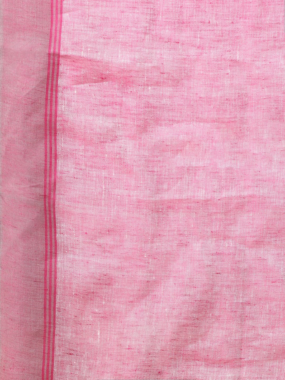 Light yellow handloom linen saree