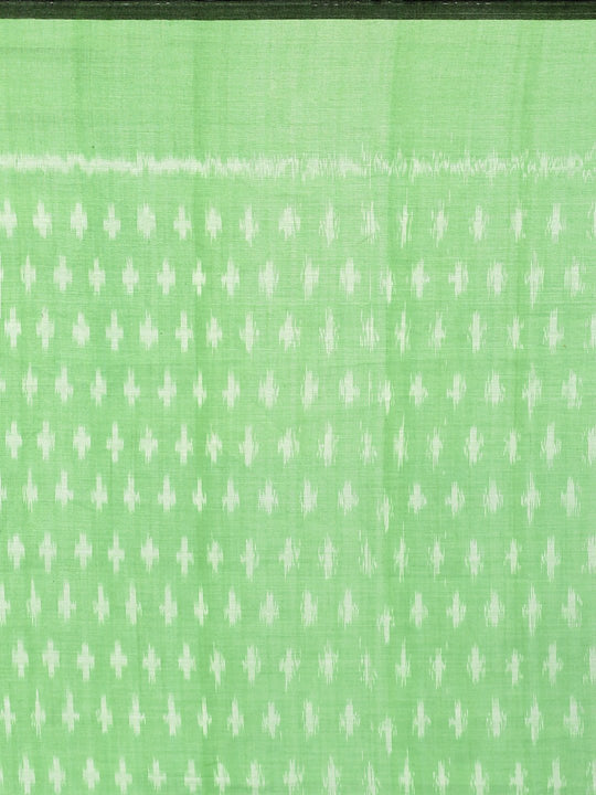 Green & black ikat cotton saree