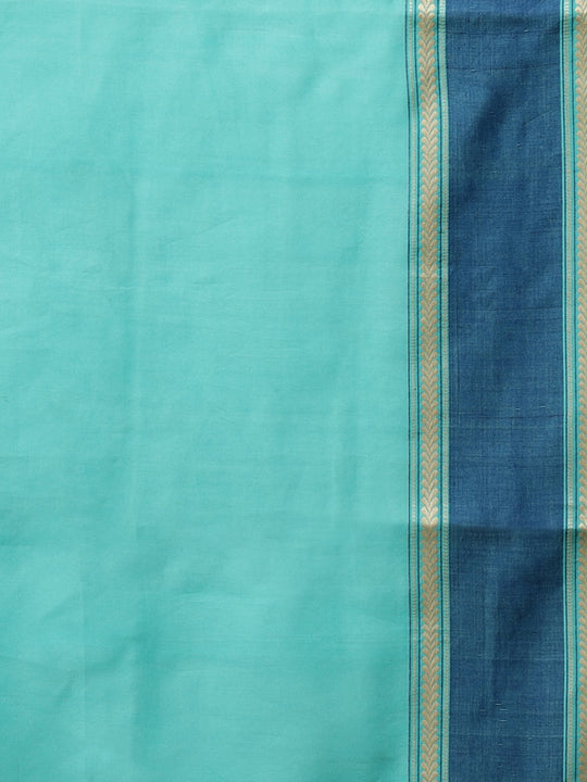 Sea green jamdani handloom cotton saree