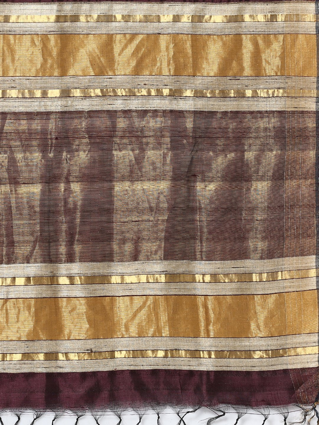 Coffee brown tussar silk saree