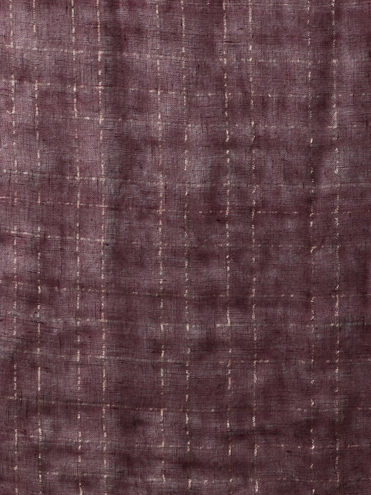 Mauve jamdani linen bengal handloom saree