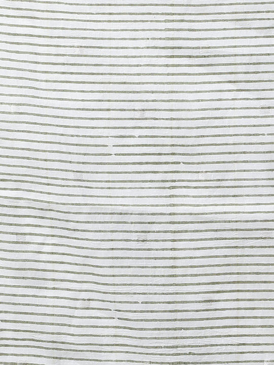 White cotton handblock print saree
