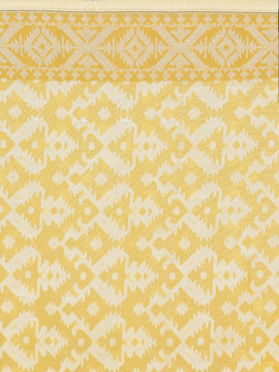 Yellow jamdani soft cotton saree