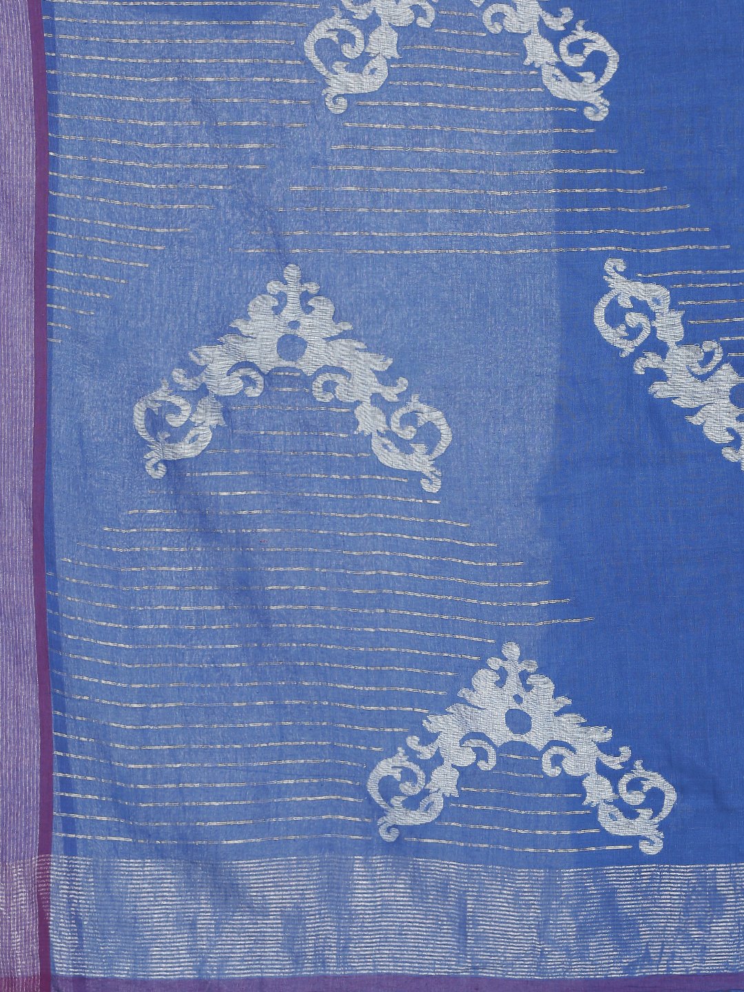 Blue muslin jamdani saree