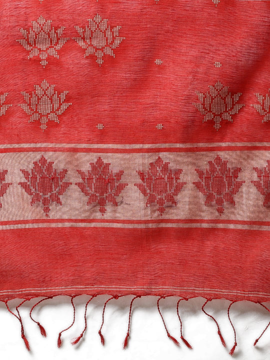 Red matka silk bengal handloom saree