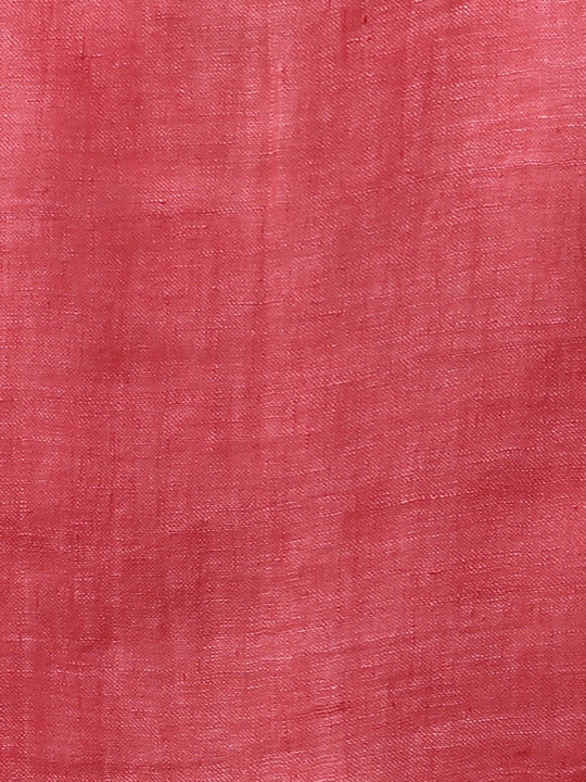 Pink jamdani linen bengal handloom saree