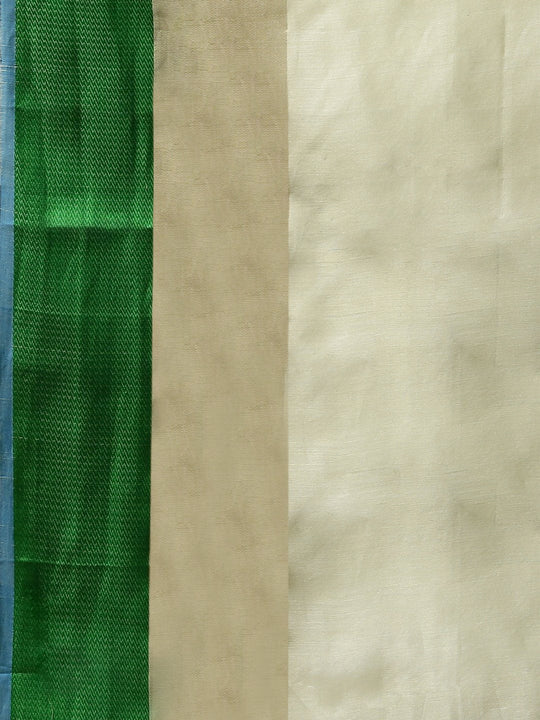 Cream maheshwari cotton silk handloom saree