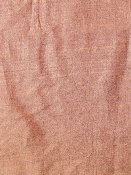 Mauve pink handloom tussar silk saree