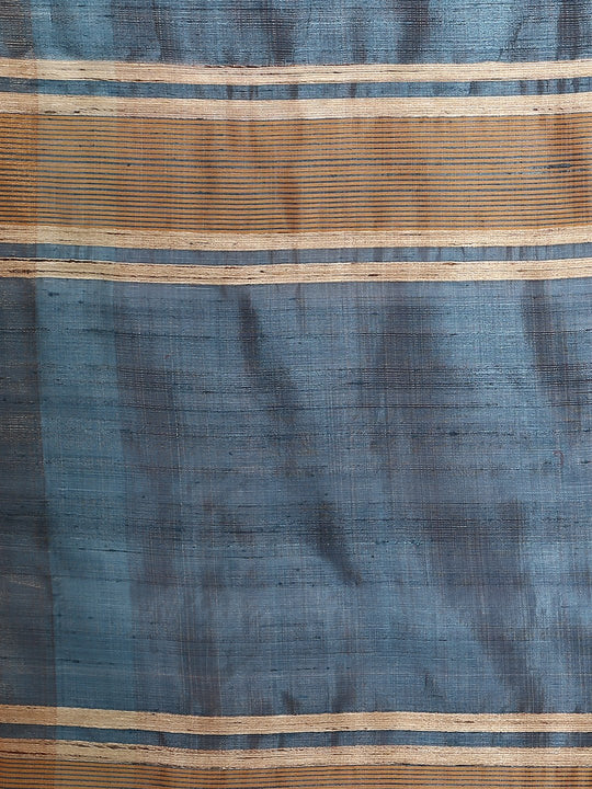 Blue grey tussar silk saree