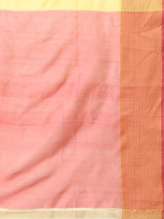 Yellow silk cotton maheshwari saree