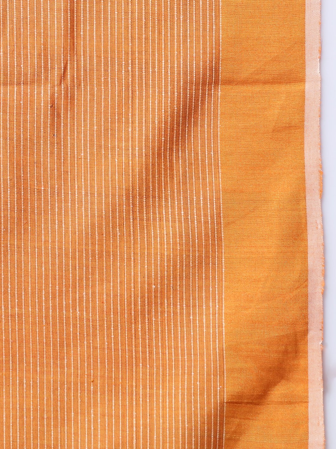 Orange handloom tussar silk saree
