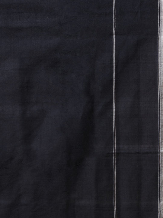 Black pochampally ikat handloom cotton saree