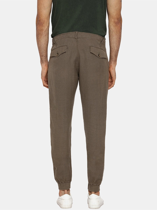 Khaki herringbone pant