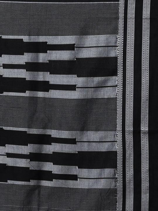 Ilkal black handloom cotton saree