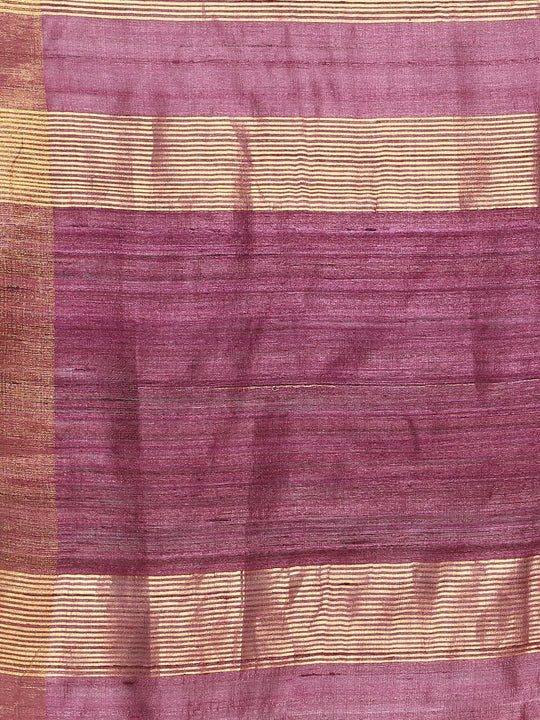 Wine tussar silk saree