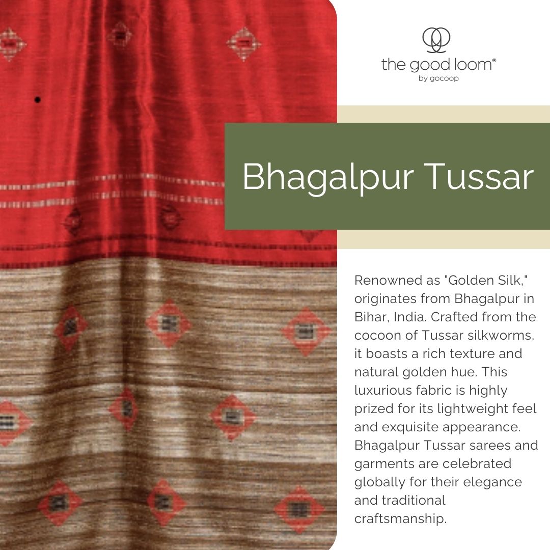 Maroon handwoven tussar silk saree