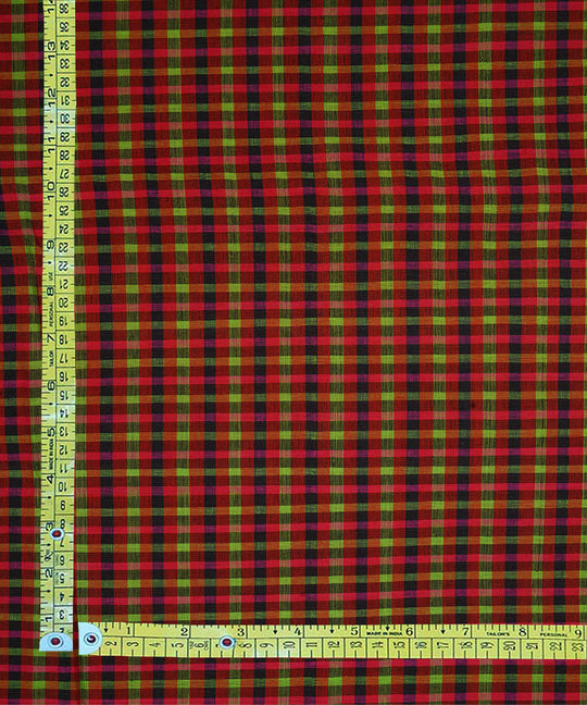 3m Multicolour hand woven checks cotton mangalgiri kurta material