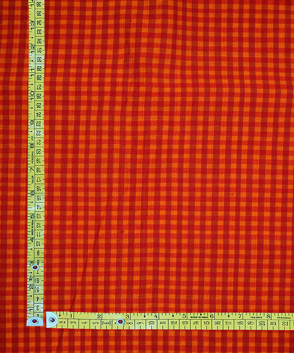 Multicolor handwoven checks cotton mangalgiri fabric