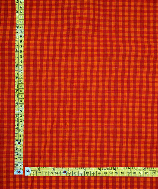 Multicolor handwoven checks cotton mangalgiri fabric