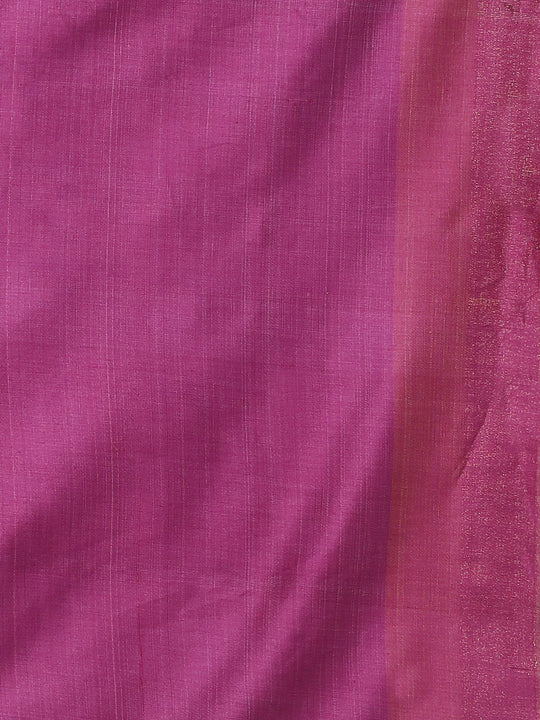 Magenta tussar silk saree