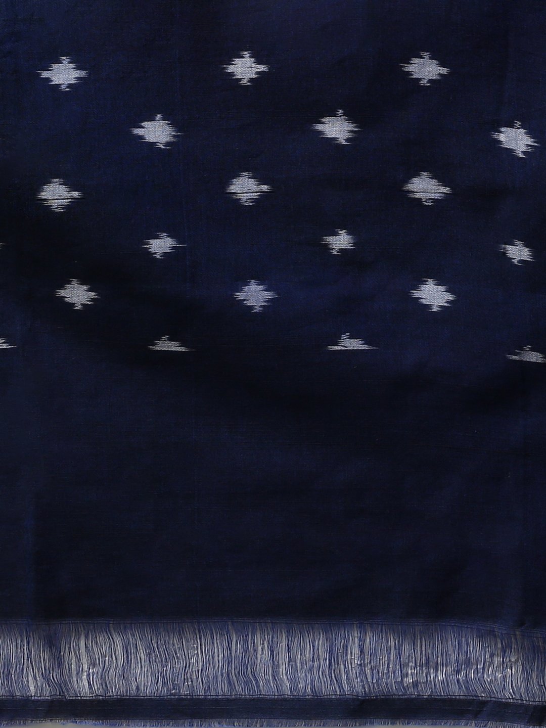 Blue green ikat handloom cotton saree