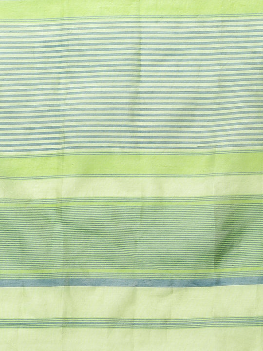 Lime handloom maheshwari cotton silk saree