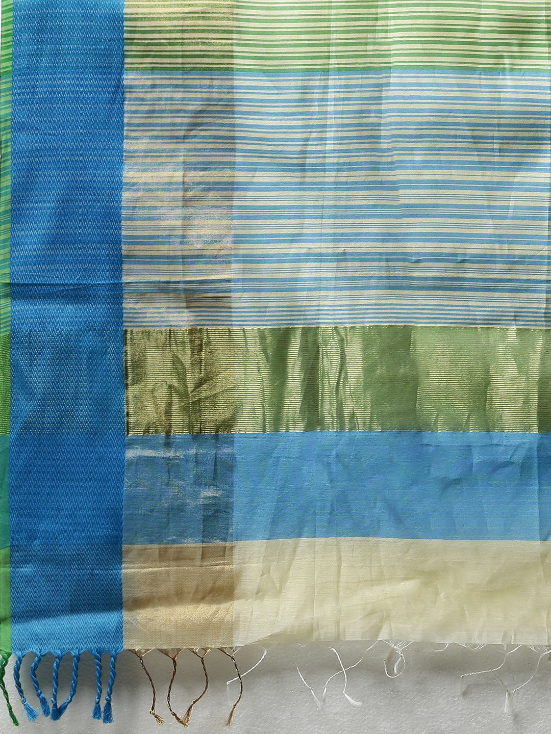 Cream maheshwari cotton silk handloom saree