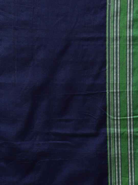 Navy blue ilkal handloom cotton saree