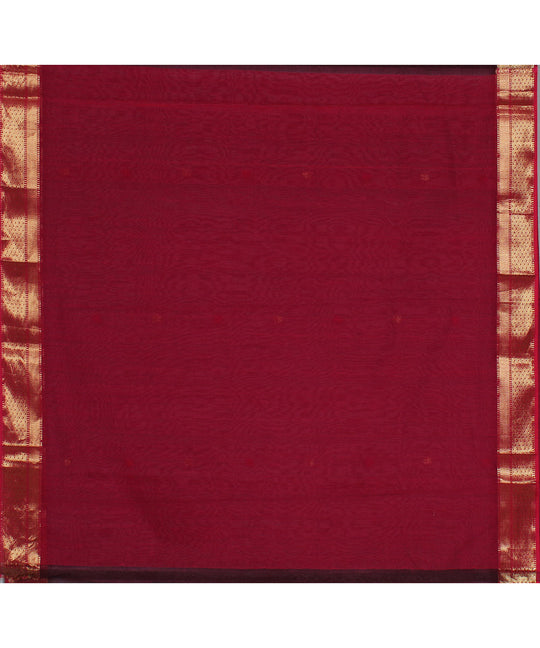Maroon pink handwoven maheshwari cotton silk saree