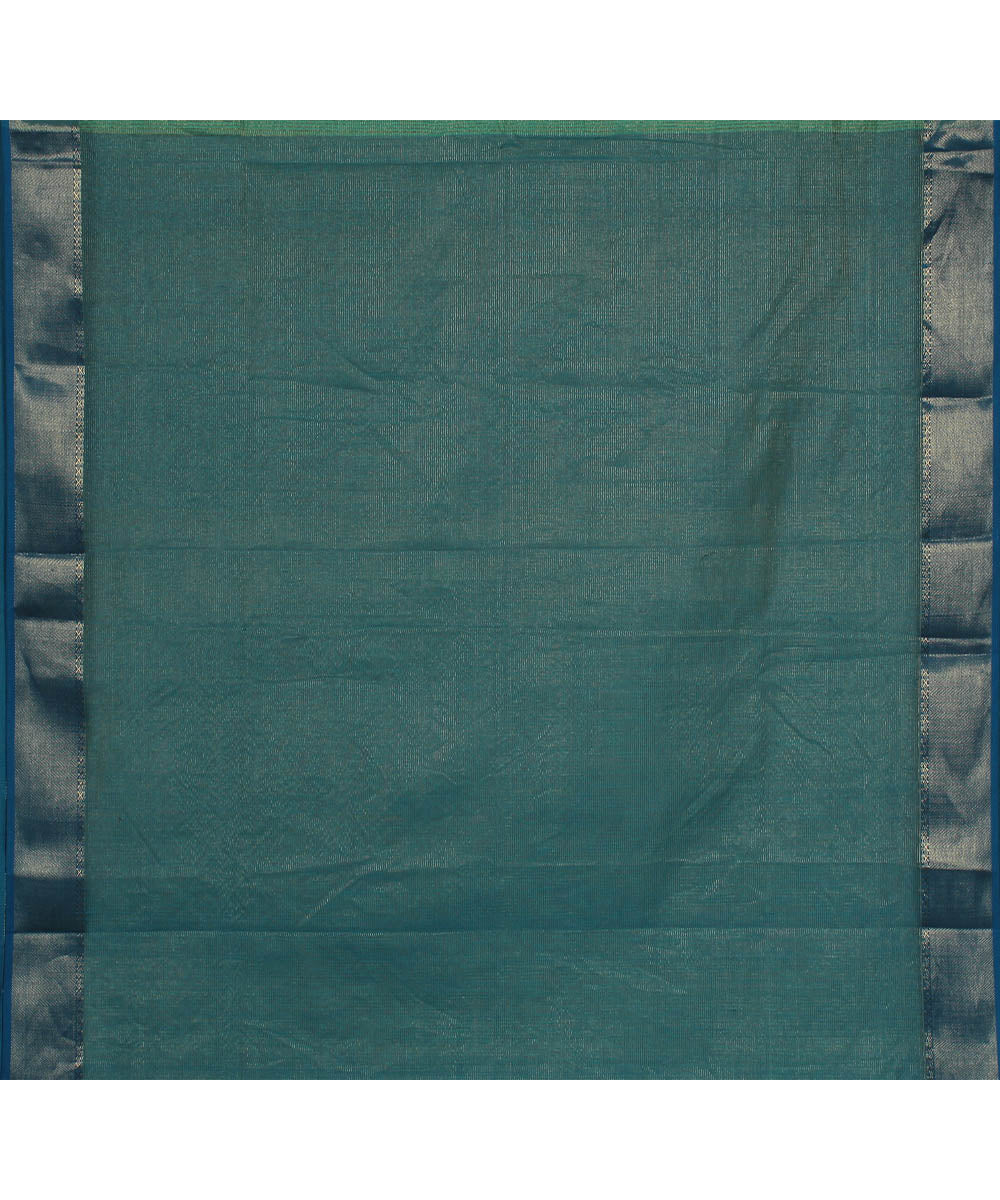 Sea green handwoven maheshwari cotton silk saree