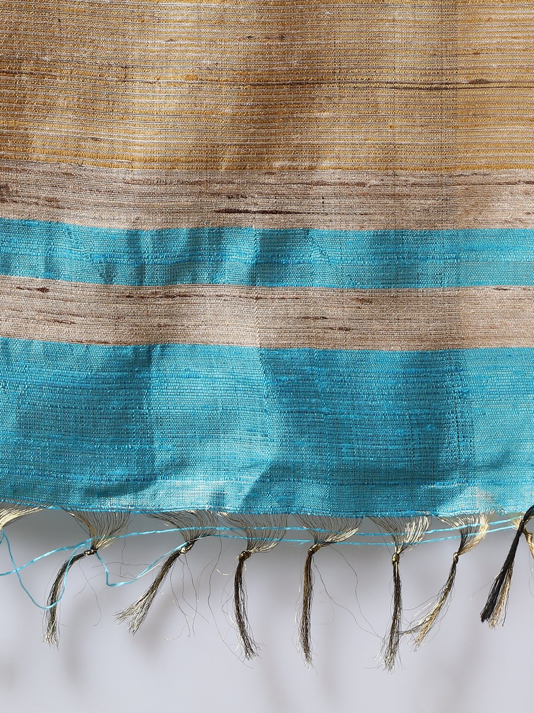 Light sky blue handloom tussar silk saree
