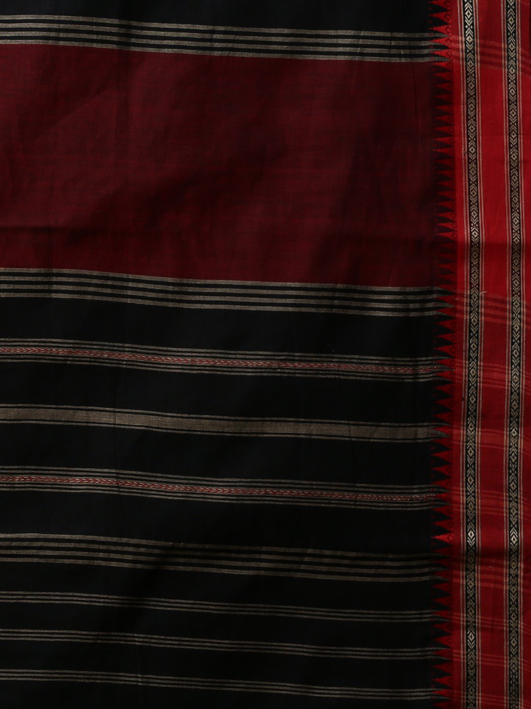 Black handloom phulia cotton saree