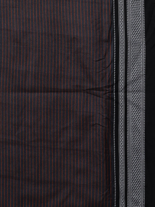 Rust brown stripe ilkal handloom saree