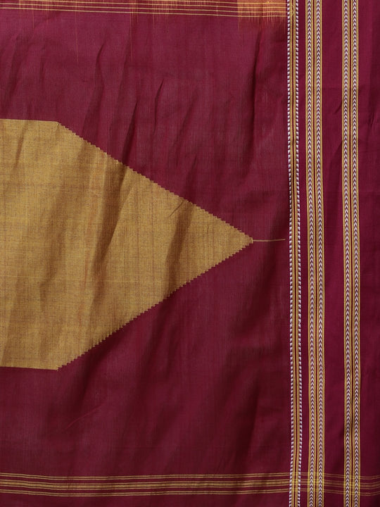Orange ilkal handloom cotton saree