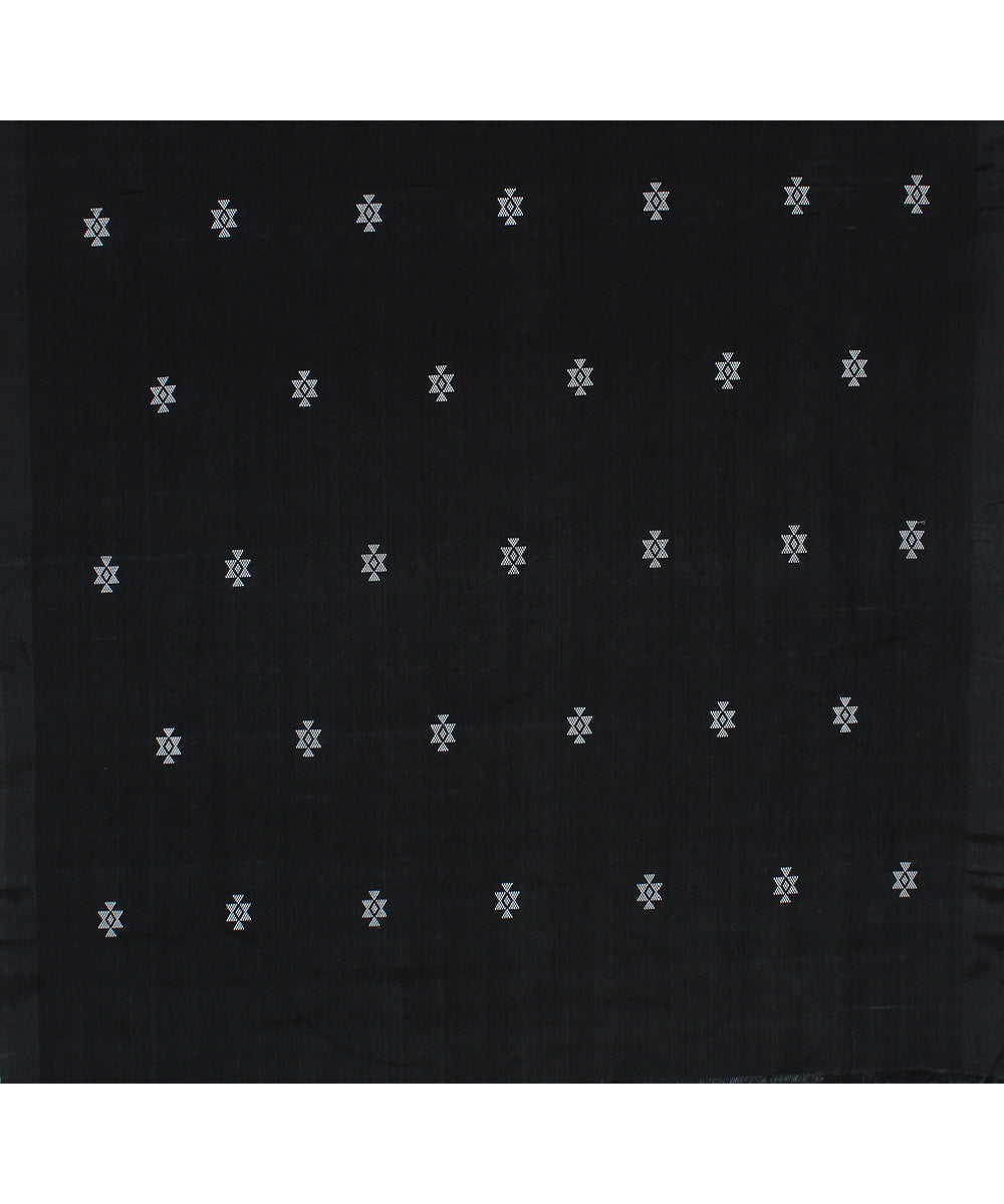 Charcoal black handwoven jala gopalpur tussar saree