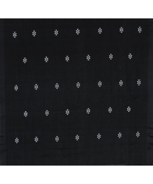 Charcoal black handwoven jala gopalpur tussar saree