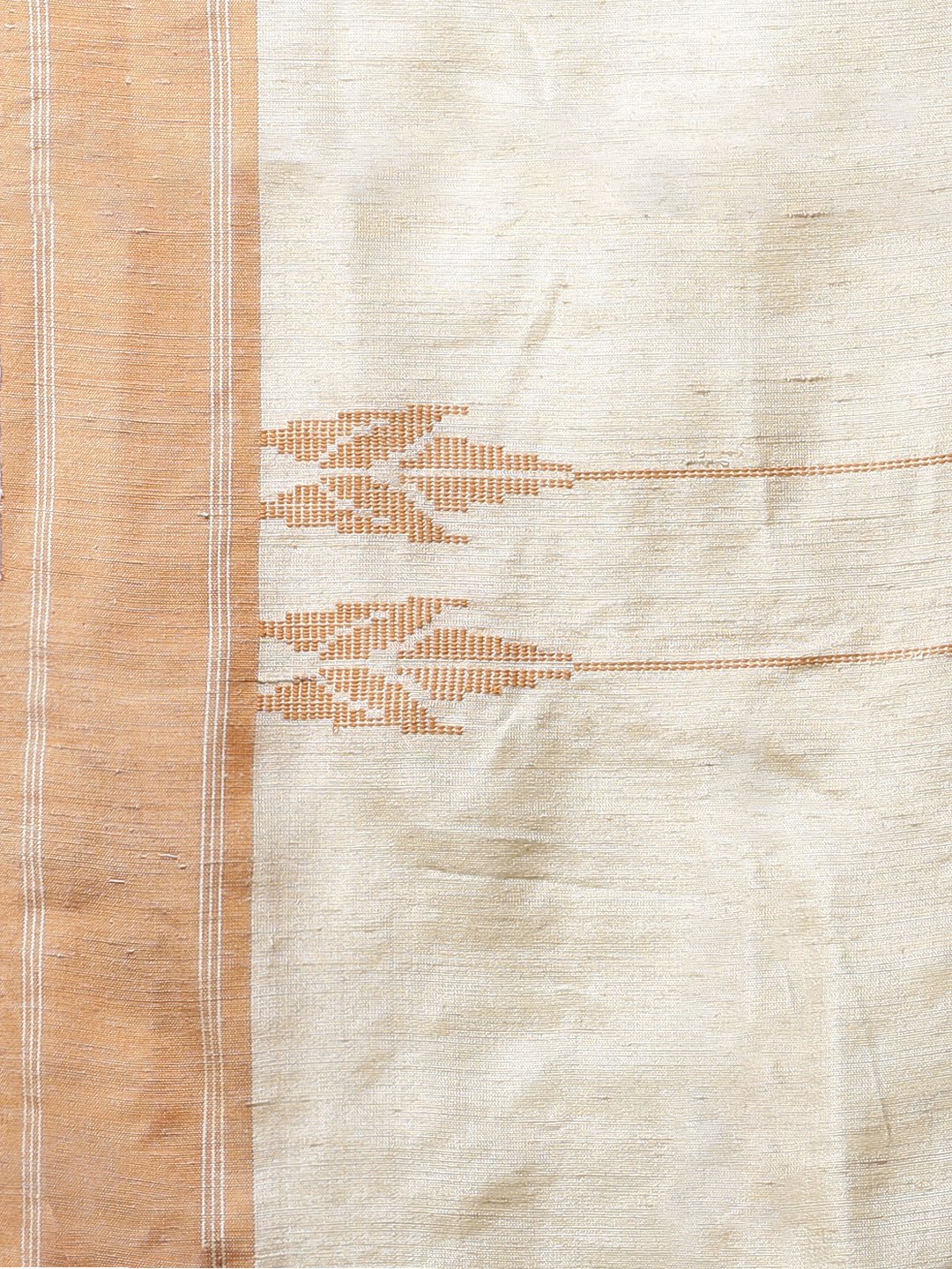 Beige matka silk handloom saree